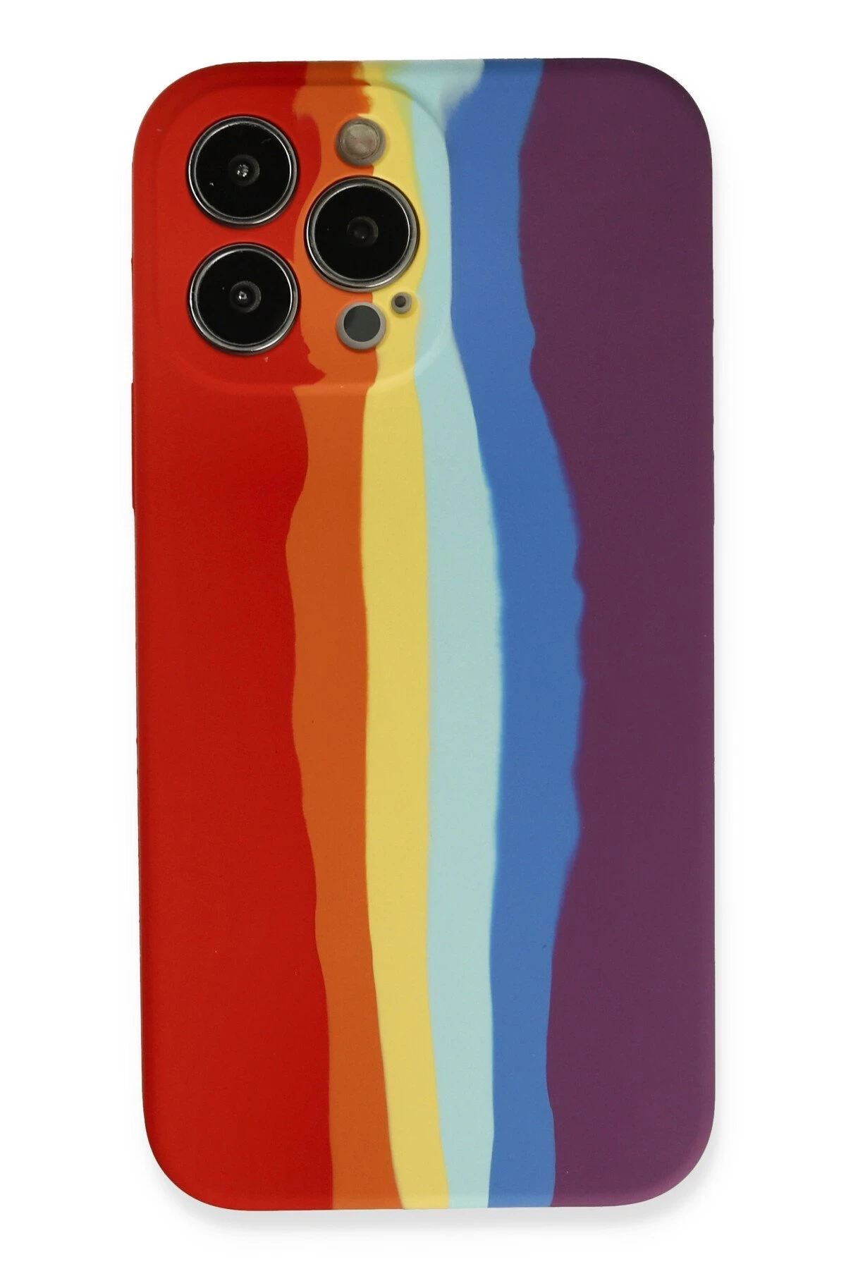 Newface Apple iPhone 13 Pro Kılıf Ebruli Lansman Silikon - Kırmızı-Mor
