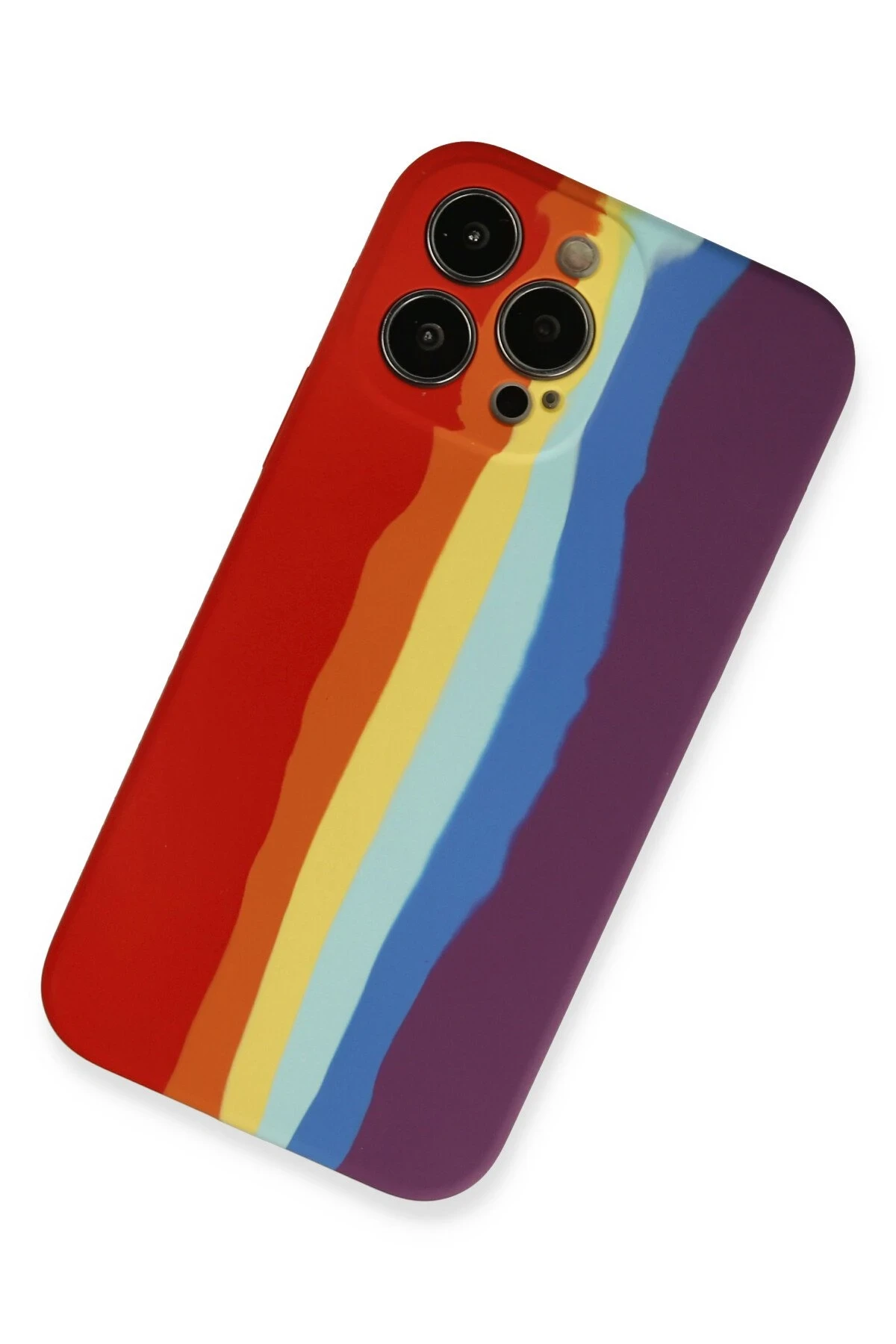 Newface Apple iPhone 13 Pro Kılıf Ebruli Lansman Silikon - Kırmızı-Mor — görsel 2