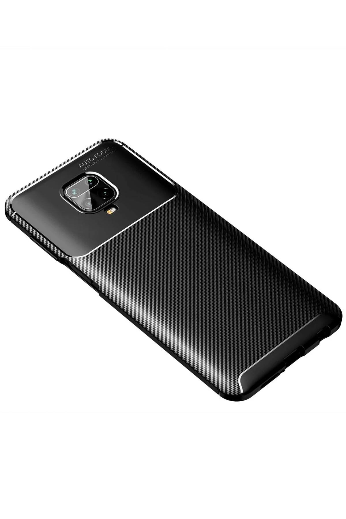 Newface Xiaomi Redmi Note 9 Pro Kılıf Auto Focus Karbon Kapak - Siyah