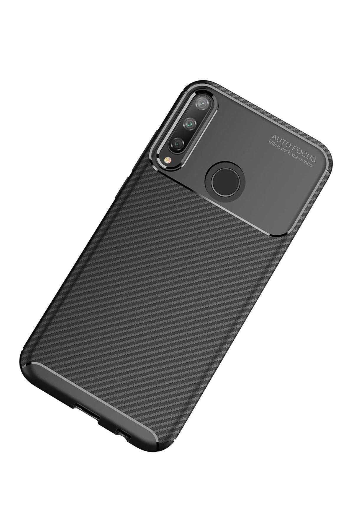 Newface Huawei P40 Lite E Kılıf Auto Focus Karbon Kapak - Siyah — görsel 2