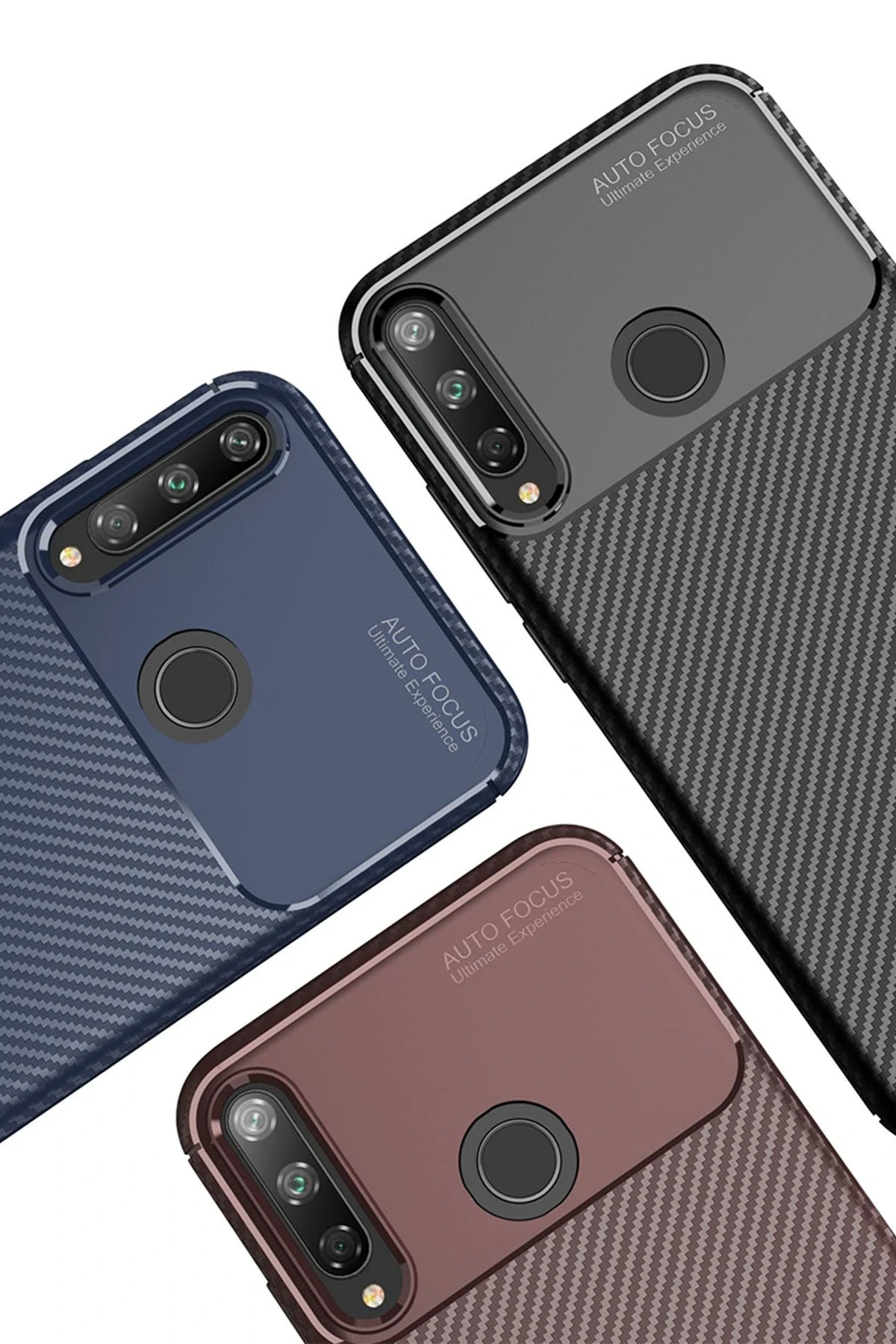 Newface Huawei P40 Lite E Kılıf Auto Focus Karbon Kapak - Siyah — görsel 3