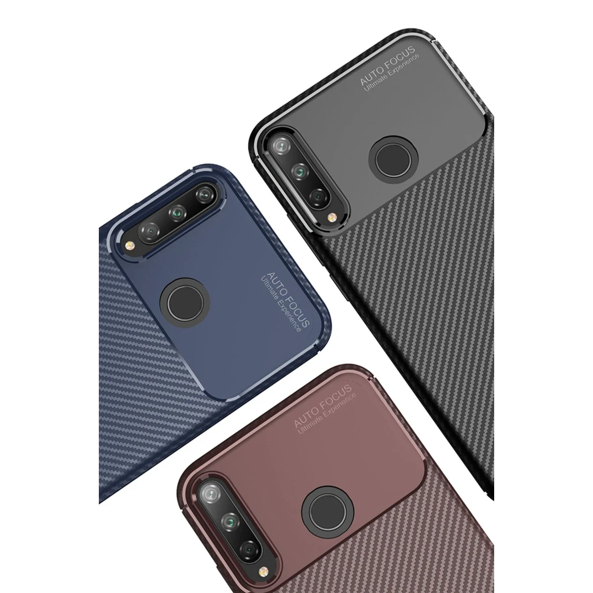 Newface Huawei P40 Lite E Kılıf Auto Focus Karbon Kapak - Siyah — görsel 6