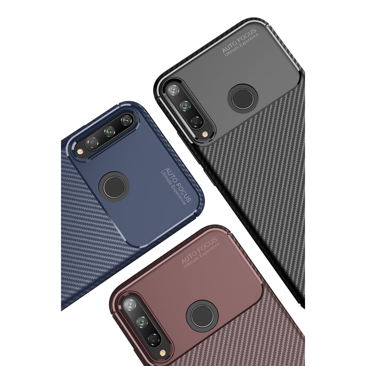 Newface Huawei P40 Lite E Kılıf Auto Focus Karbon Kapak - Siyah — görsel 9