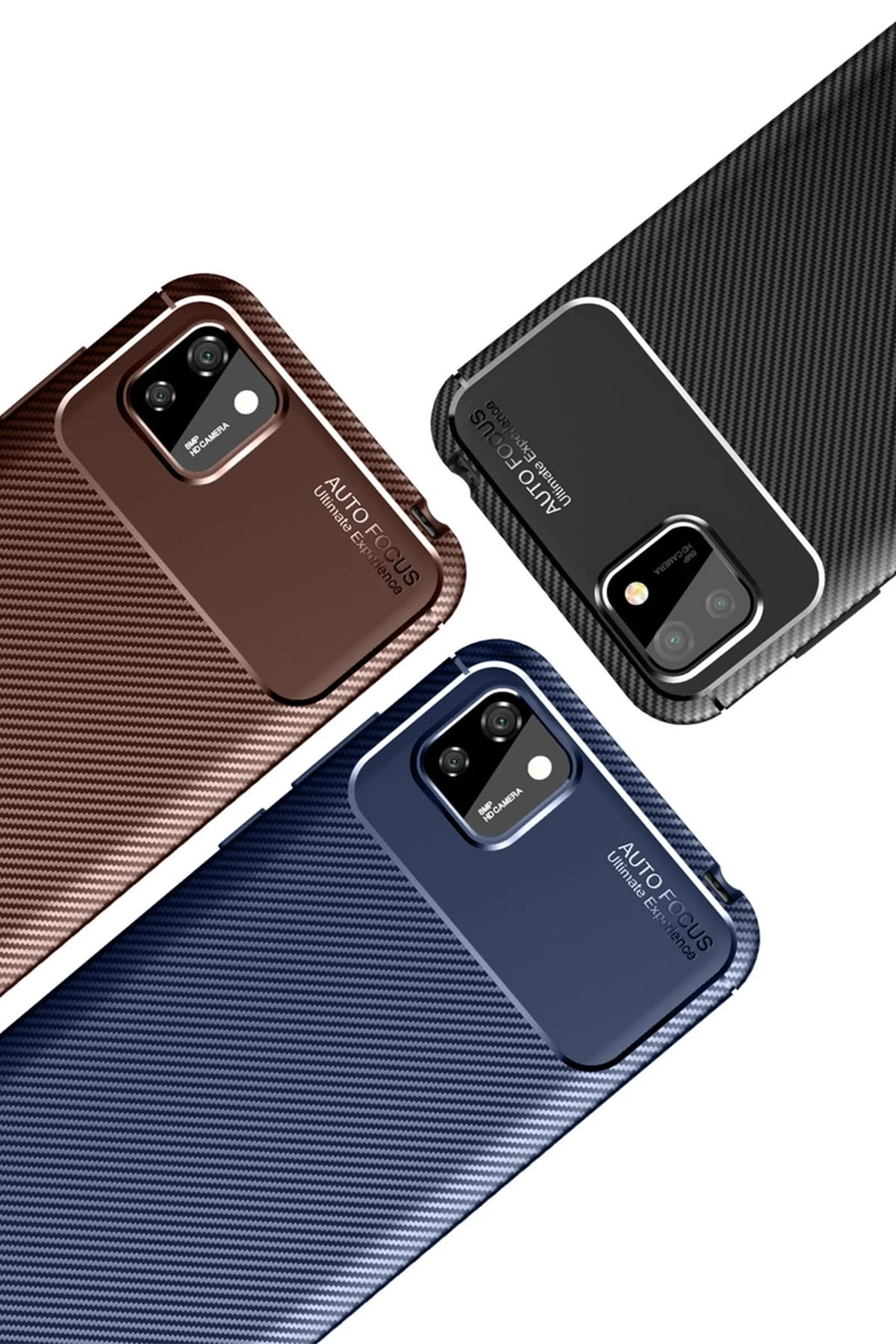 Newface Huawei Y5P Kılıf Auto Focus Karbon Kapak - Siyah — görsel 3