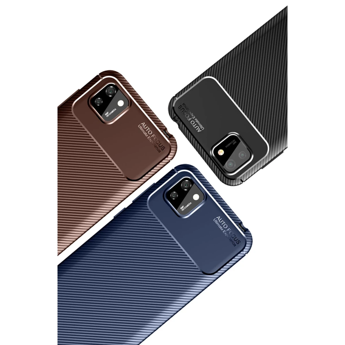 Newface Huawei Y5P Kılıf Auto Focus Karbon Kapak - Siyah — görsel 6