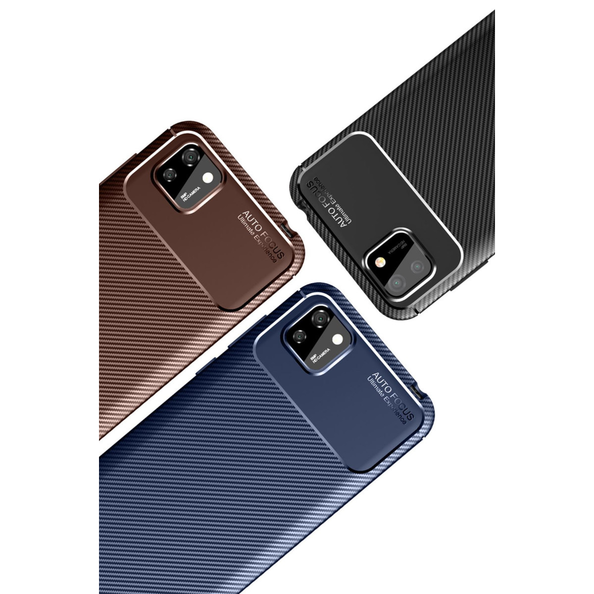 Newface Huawei Y5P Kılıf Auto Focus Karbon Kapak - Siyah — görsel 9