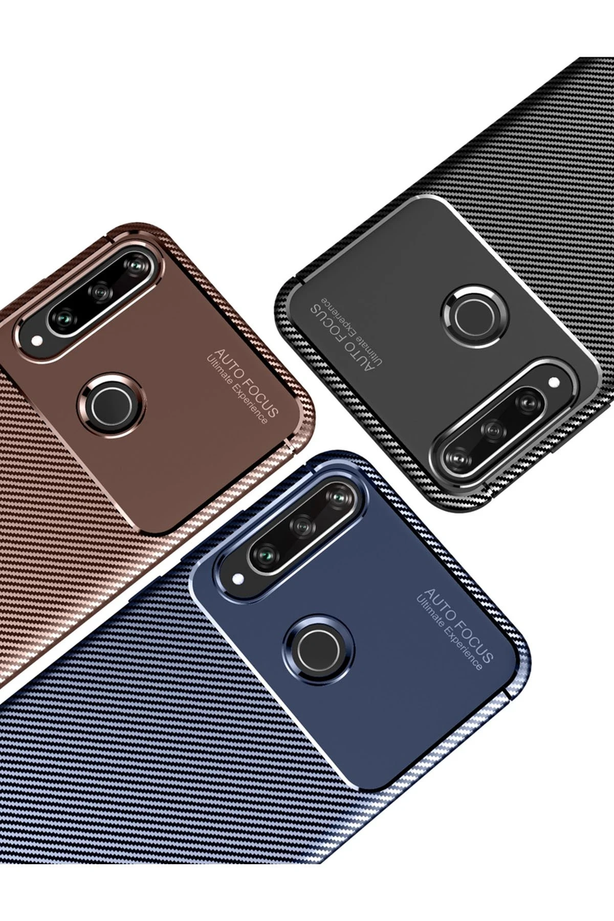 Newface Huawei Y6P Kılıf Auto Focus Karbon Kapak - Siyah — görsel 3