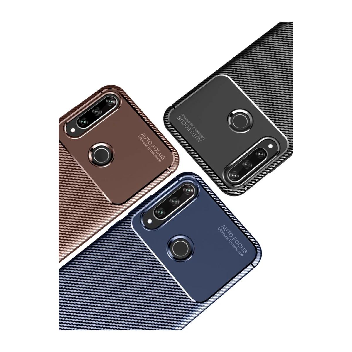 Newface Huawei Y6P Kılıf Auto Focus Karbon Kapak - Siyah — görsel 6