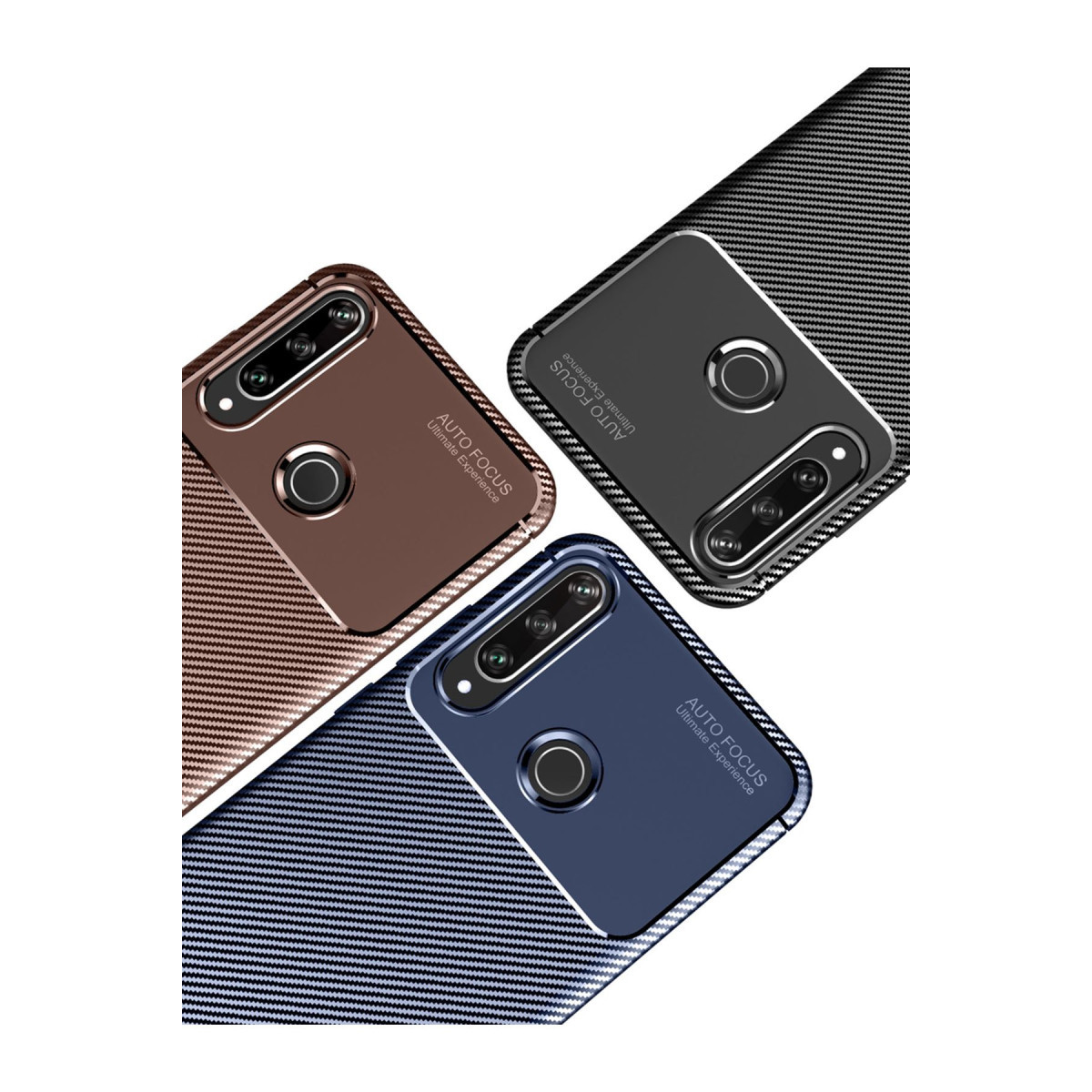 Newface Huawei Y6P Kılıf Auto Focus Karbon Kapak - Siyah — görsel 9