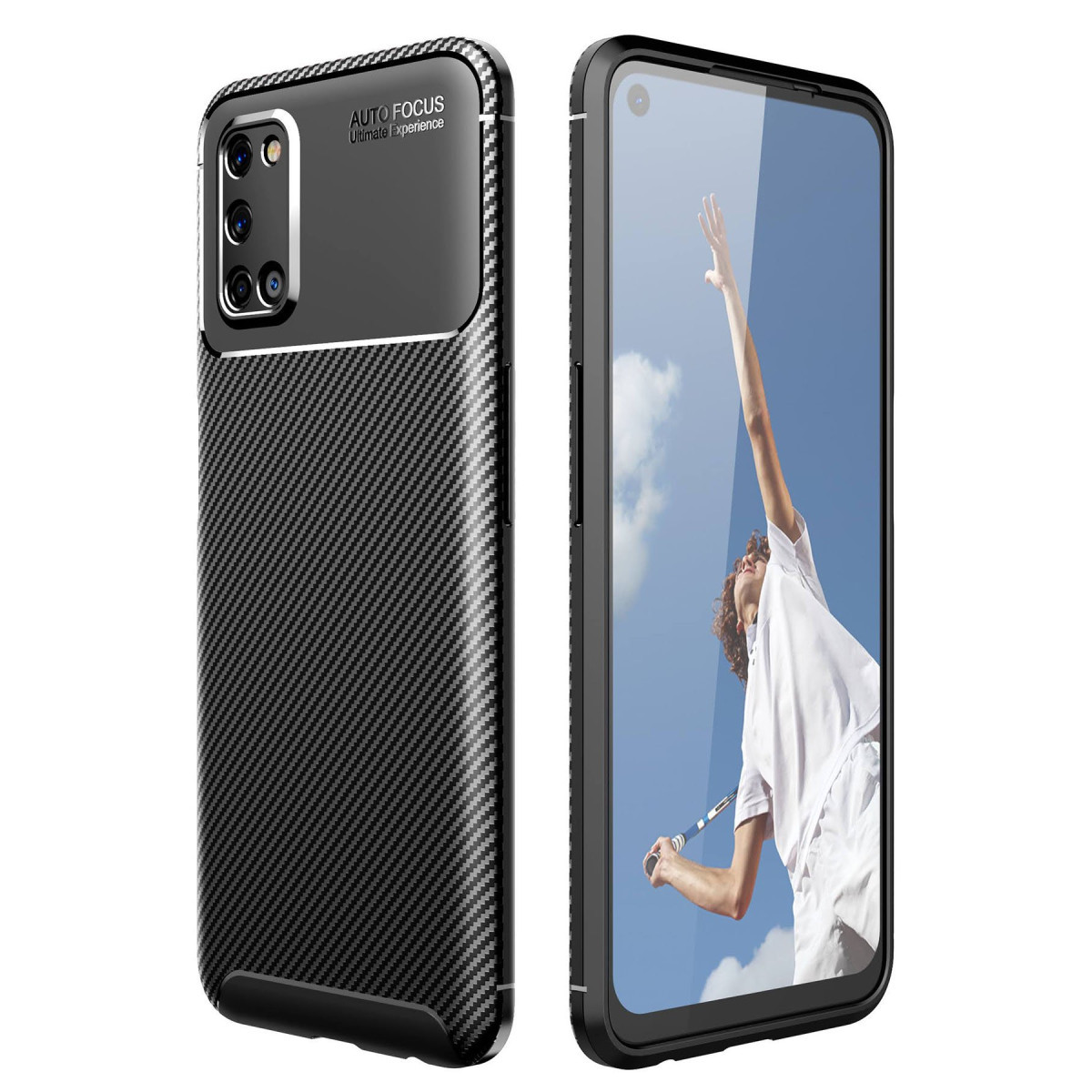 Newface Oppo A52 Kılıf Auto Focus Karbon Kapak - Siyah — görsel 7