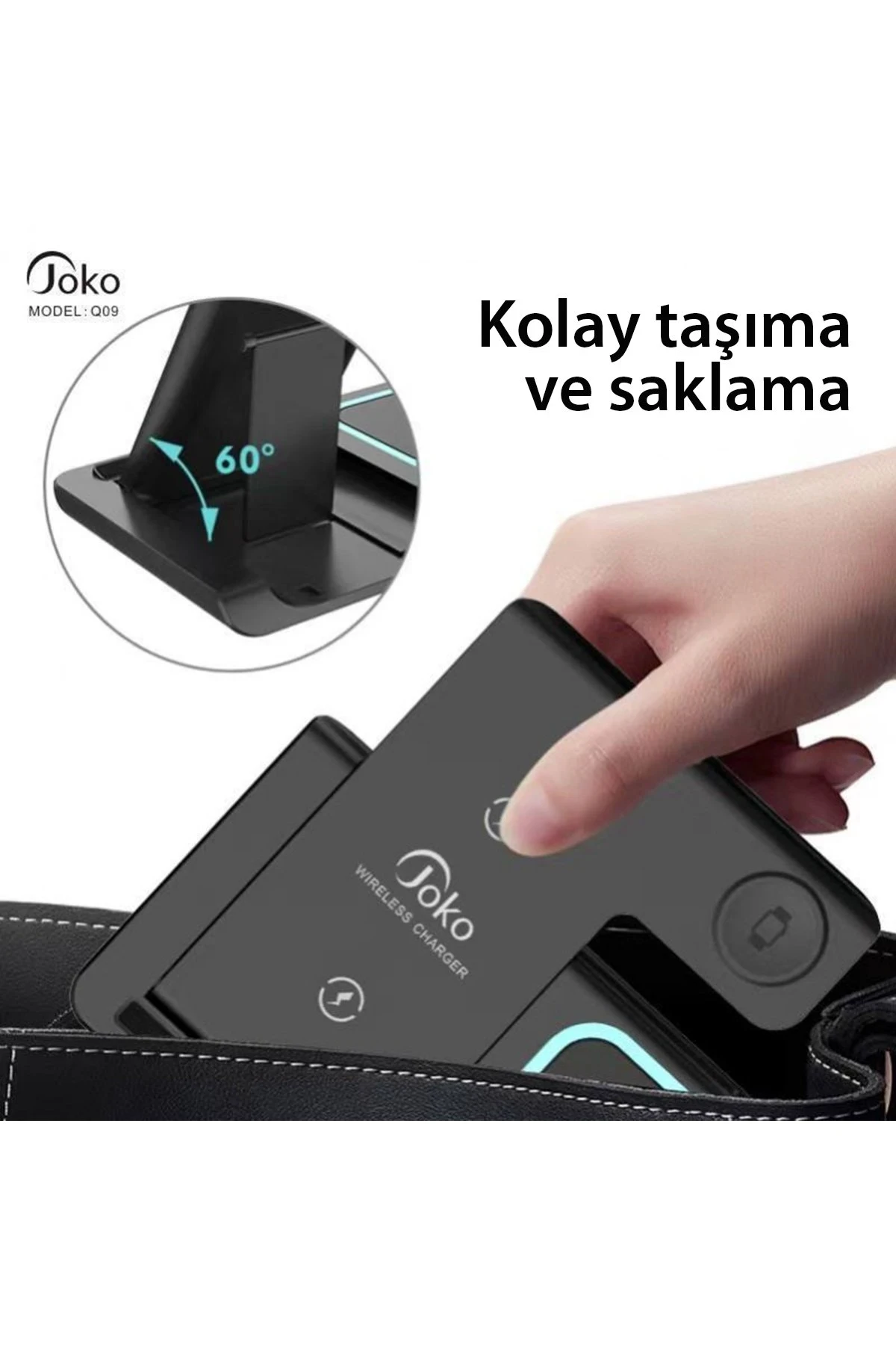 Konfulon Q09 Kablosuz Şarj Masaüstü Set - Siyah — görsel 6