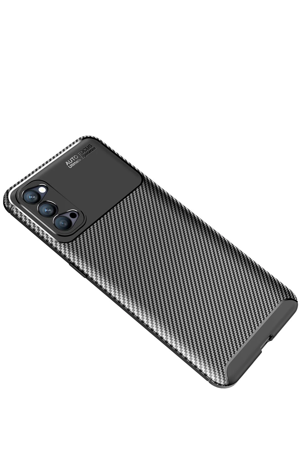 Newface Oppo Reno 4 Kılıf Auto Focus Karbon Kapak - Siyah — görsel 2