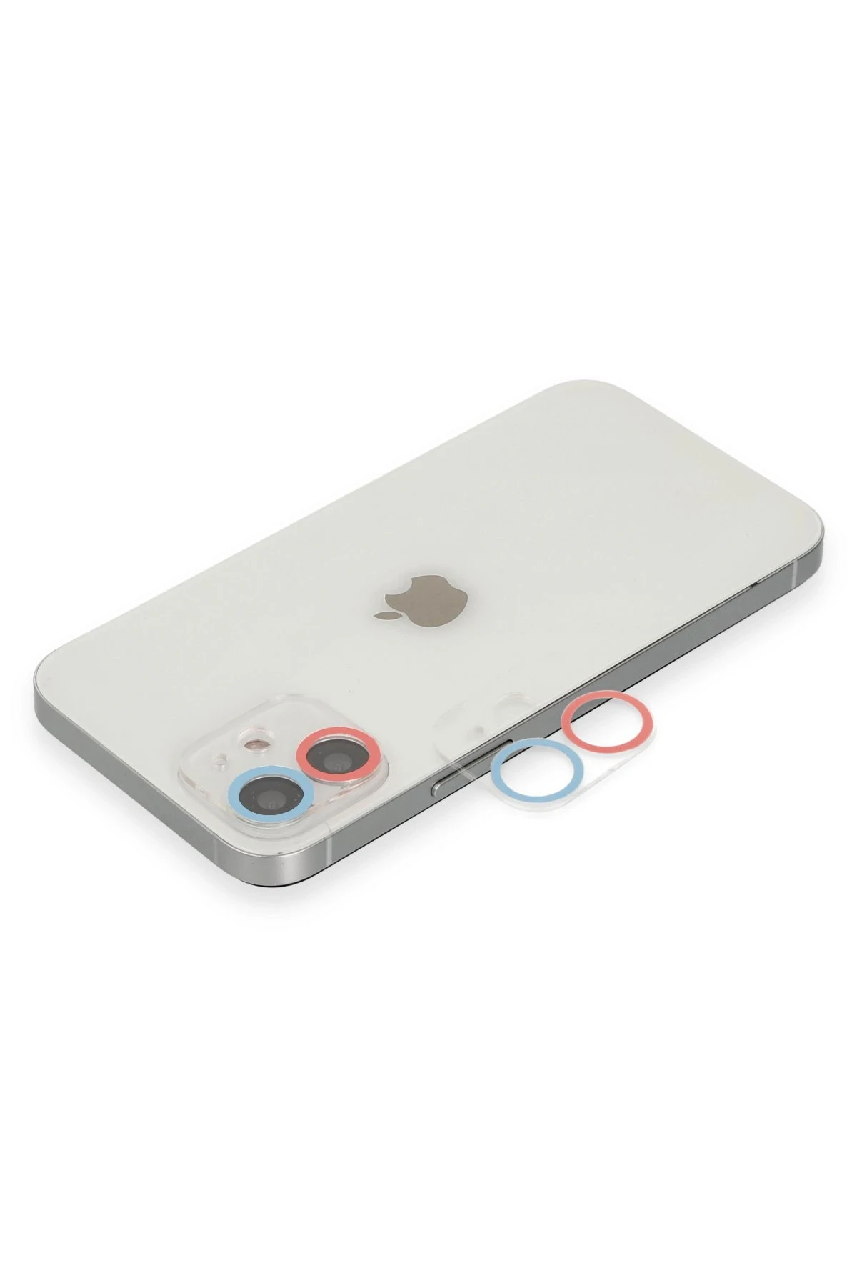 Newface iPhone 11 Renkli Kamera Lens Koruma Cam - Pembe-Mavi