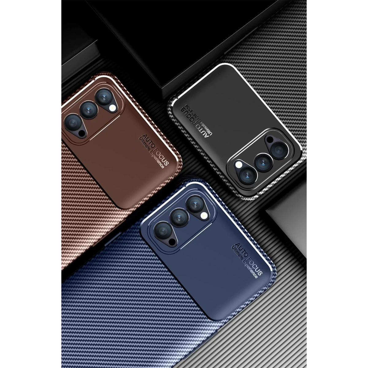 Newface Oppo Reno 4 Kılıf Auto Focus Karbon Kapak - Siyah — görsel 6