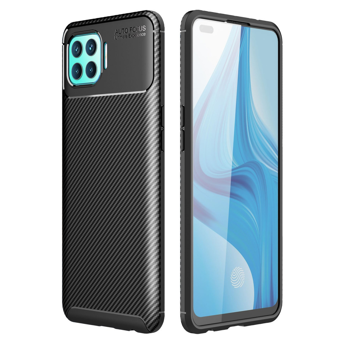 Newface Oppo Reno 4 Lite Kılıf Auto Focus Karbon Kapak - Siyah — görsel 9