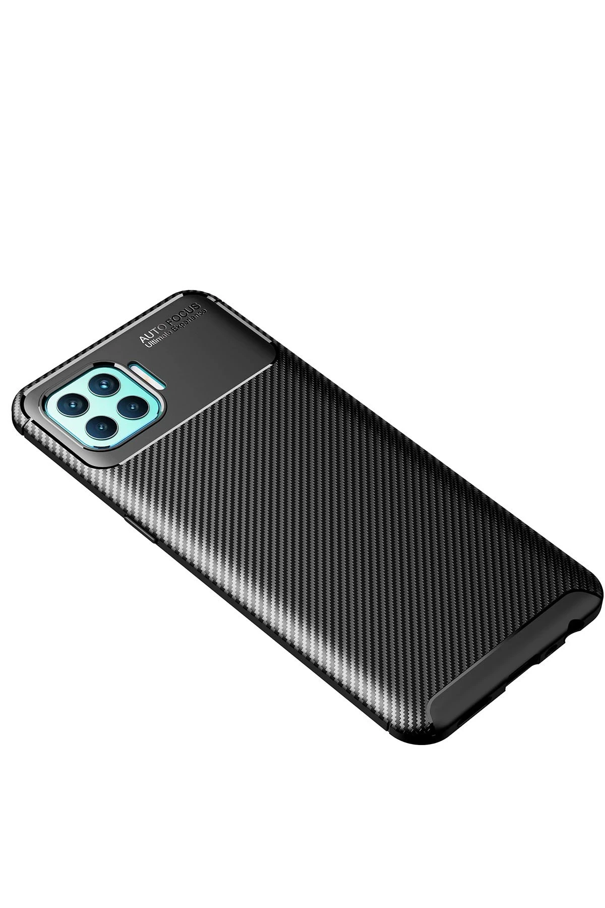 Newface Oppo Reno 4 Lite Kılıf Auto Focus Karbon Kapak - Siyah — görsel 2