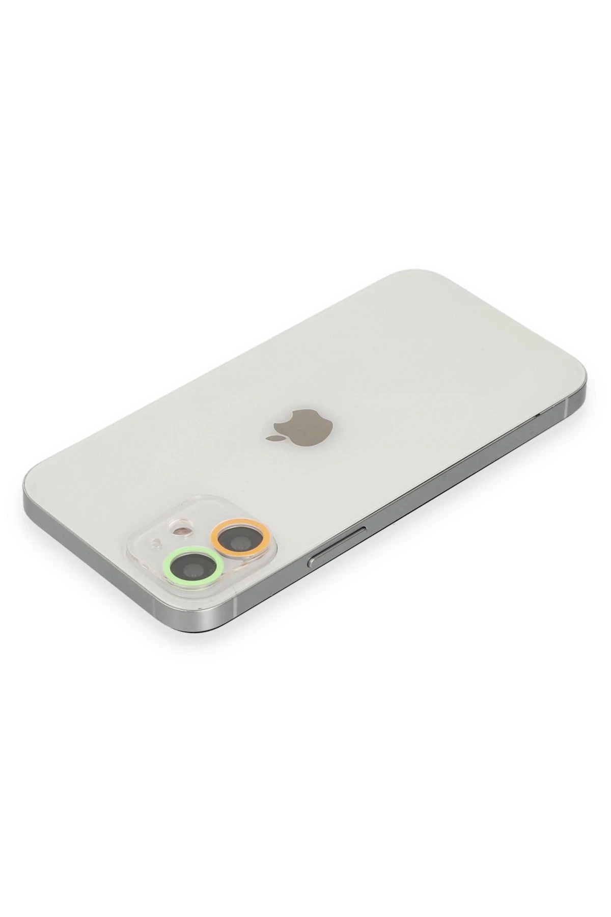 Newface iPhone 11 Renkli Kamera Lens Koruma Cam - Turuncu-Yeşil