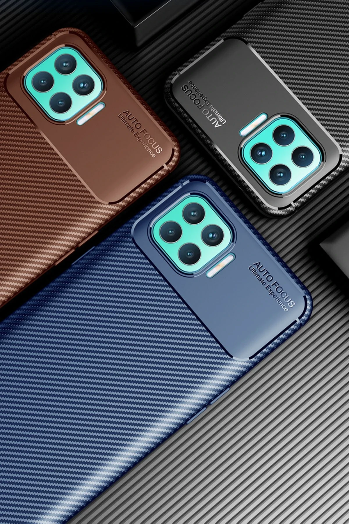 Newface Oppo Reno 4 Lite Kılıf Auto Focus Karbon Kapak - Siyah — görsel 3