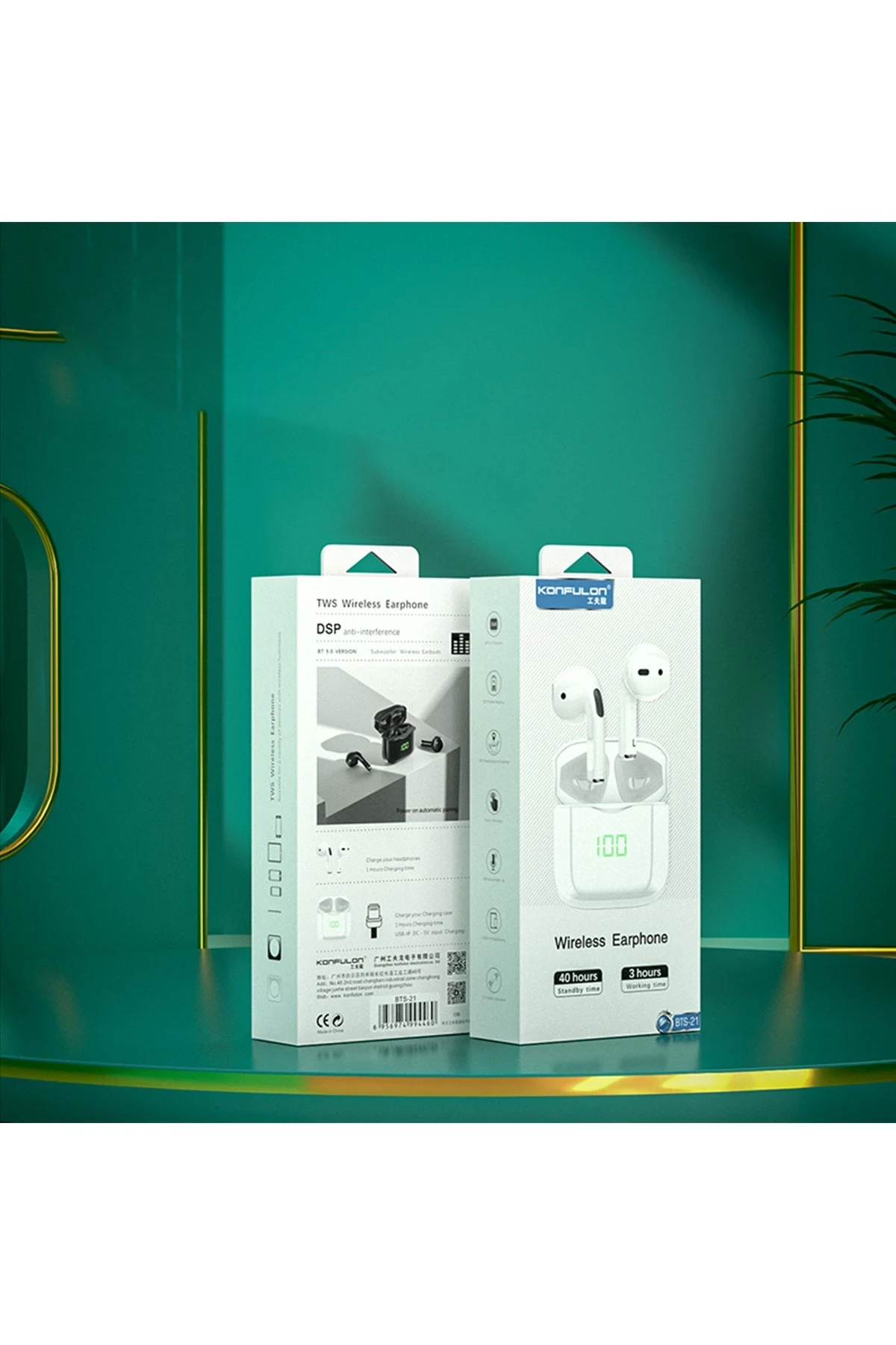 Konfulon BTS21 Kablosuz Airpods Kulaklık - Beyaz — görsel 2