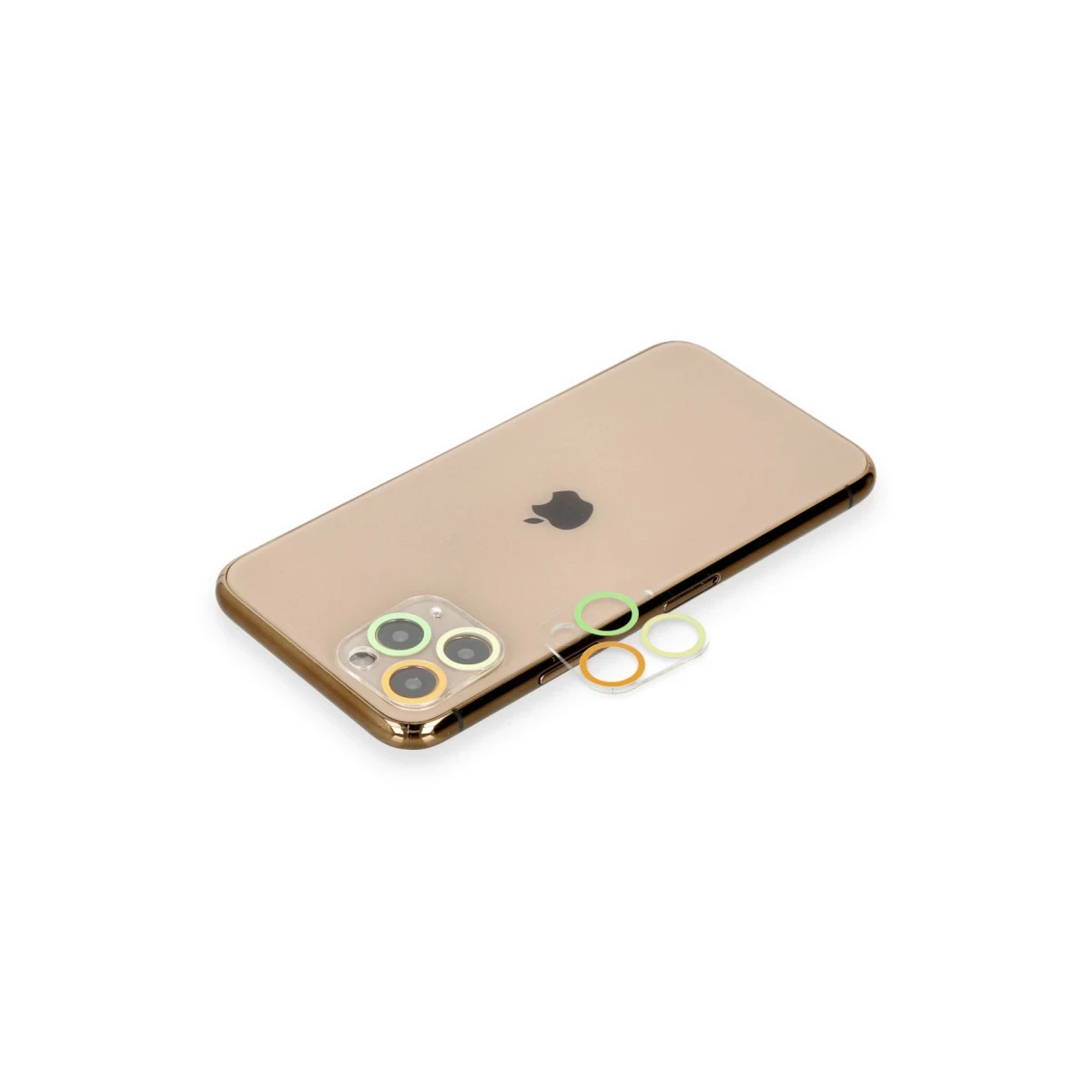 Newface Apple iPhone 11 Pro Renkli Kamera Lens Koruma Cam - Sarı-Turuncu — görsel 4