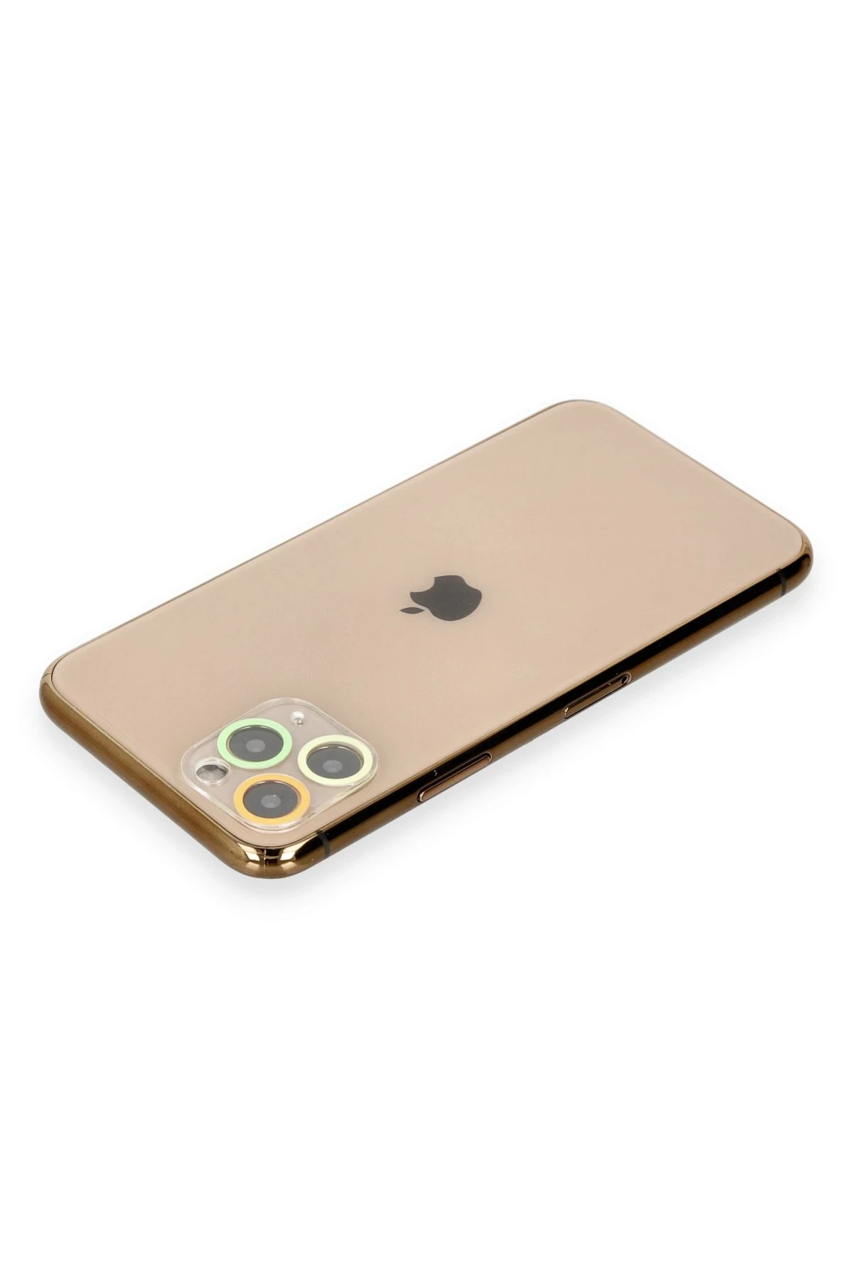 Newface iPhone 11 Pro Renkli Kamera Lens Koruma Cam - Sarı-Turuncu