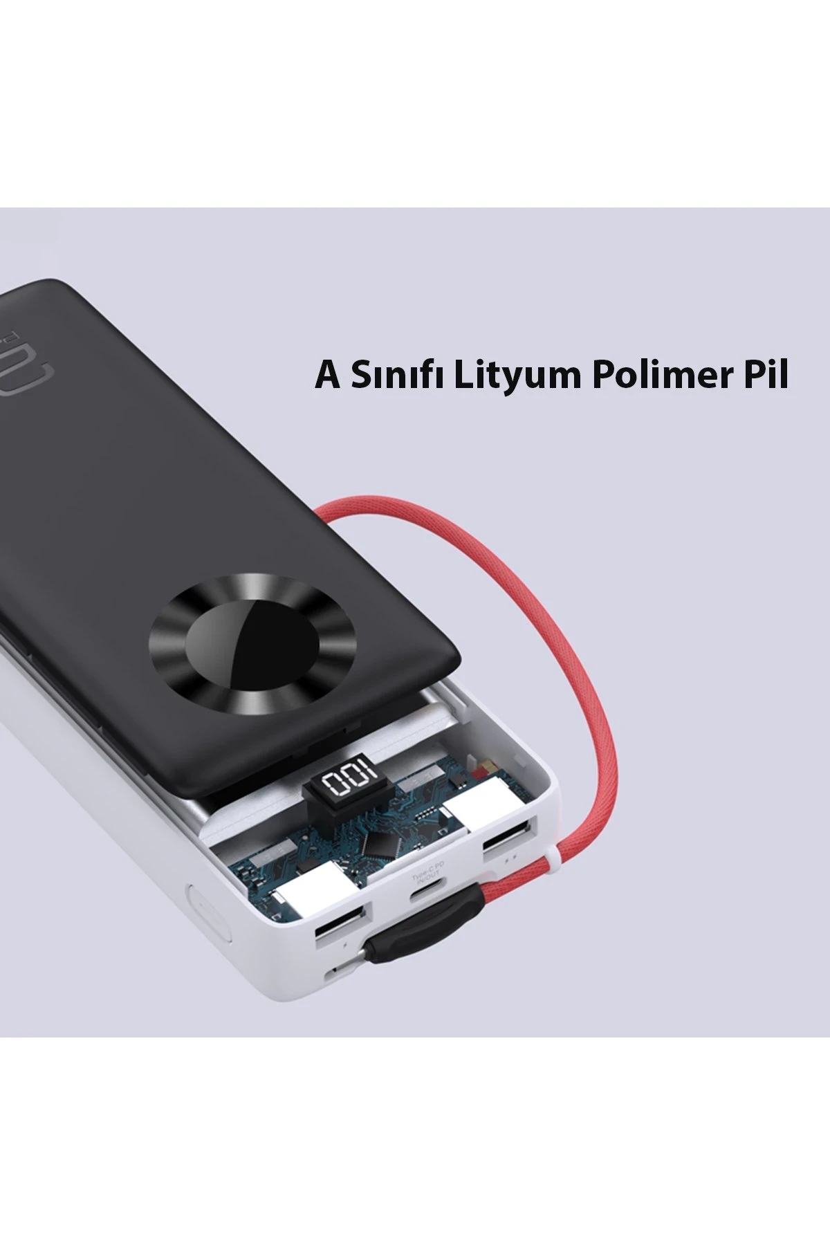 Konfulon J08 Powerbank 20.000 mAh - Siyah — görsel 3