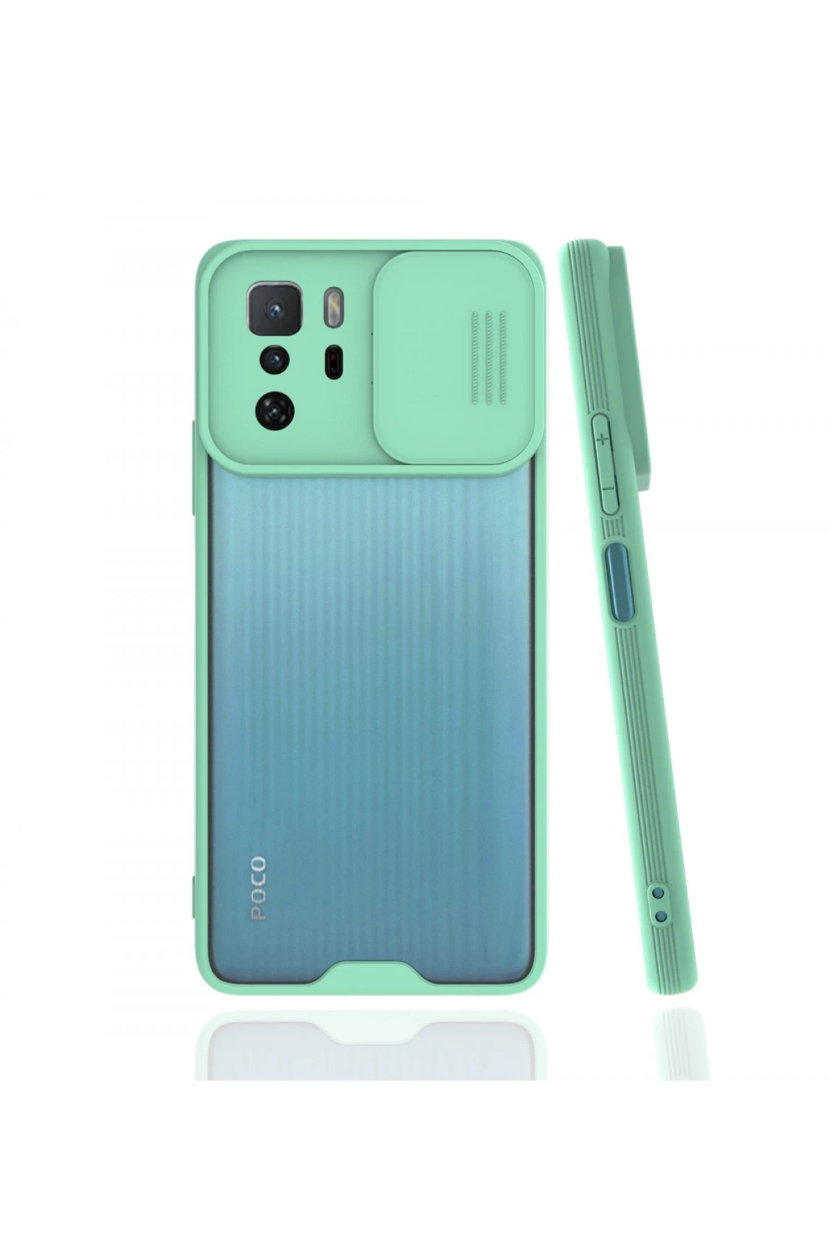 Newface Xiaomi Poco X3 GT Kılıf Platin Kamera Koruma Silikon - Açık Yeşil