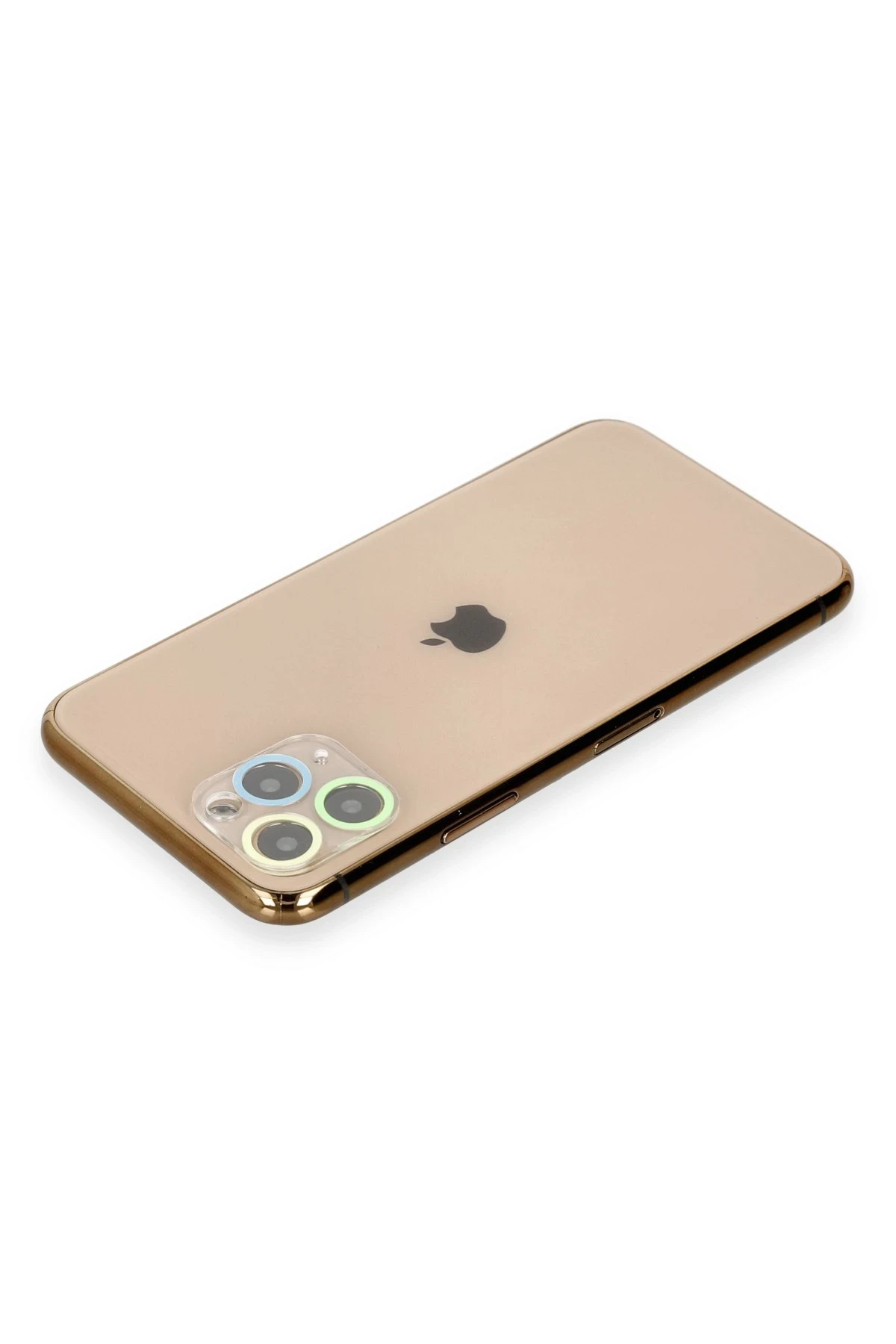 Newface iPhone 11 Pro Max Renkli Kamera Lens Koruma Cam - Yeşil-Sarı