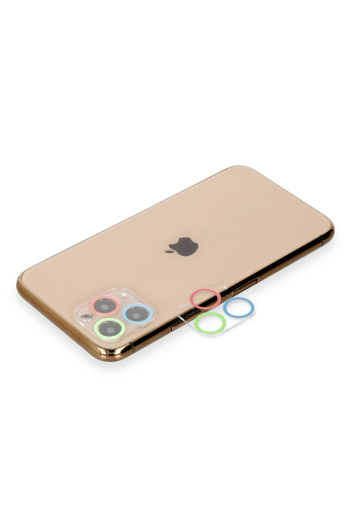 Newface iPhone 11 Pro Max Renkli Kamera Lens Koruma Cam - Mavi-Yeşil