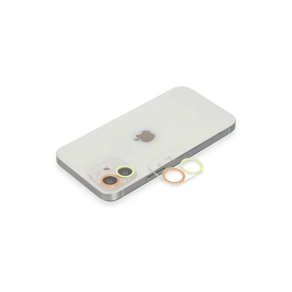 Newface Apple iPhone 12 Renkli Kamera Lens Koruma Cam - Sarı-Turuncu — görsel 4