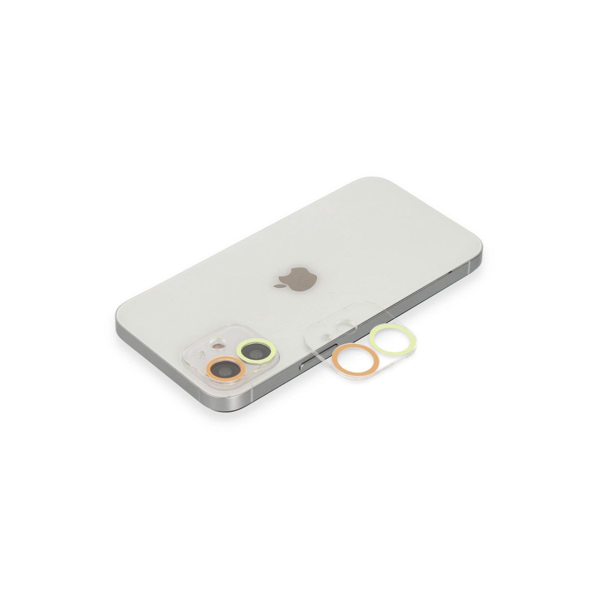 Newface Apple iPhone 12 Renkli Kamera Lens Koruma Cam - Sarı-Turuncu — görsel 7