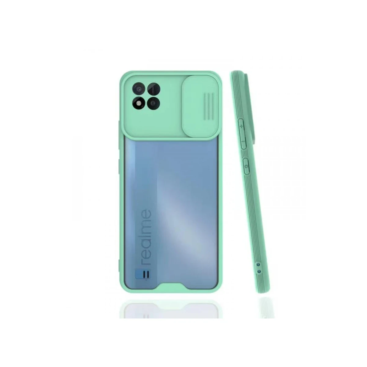 Newface Realme C11 2021 Kılıf Platin Kamera Koruma Silikon - Açık Yeşil — görsel 2