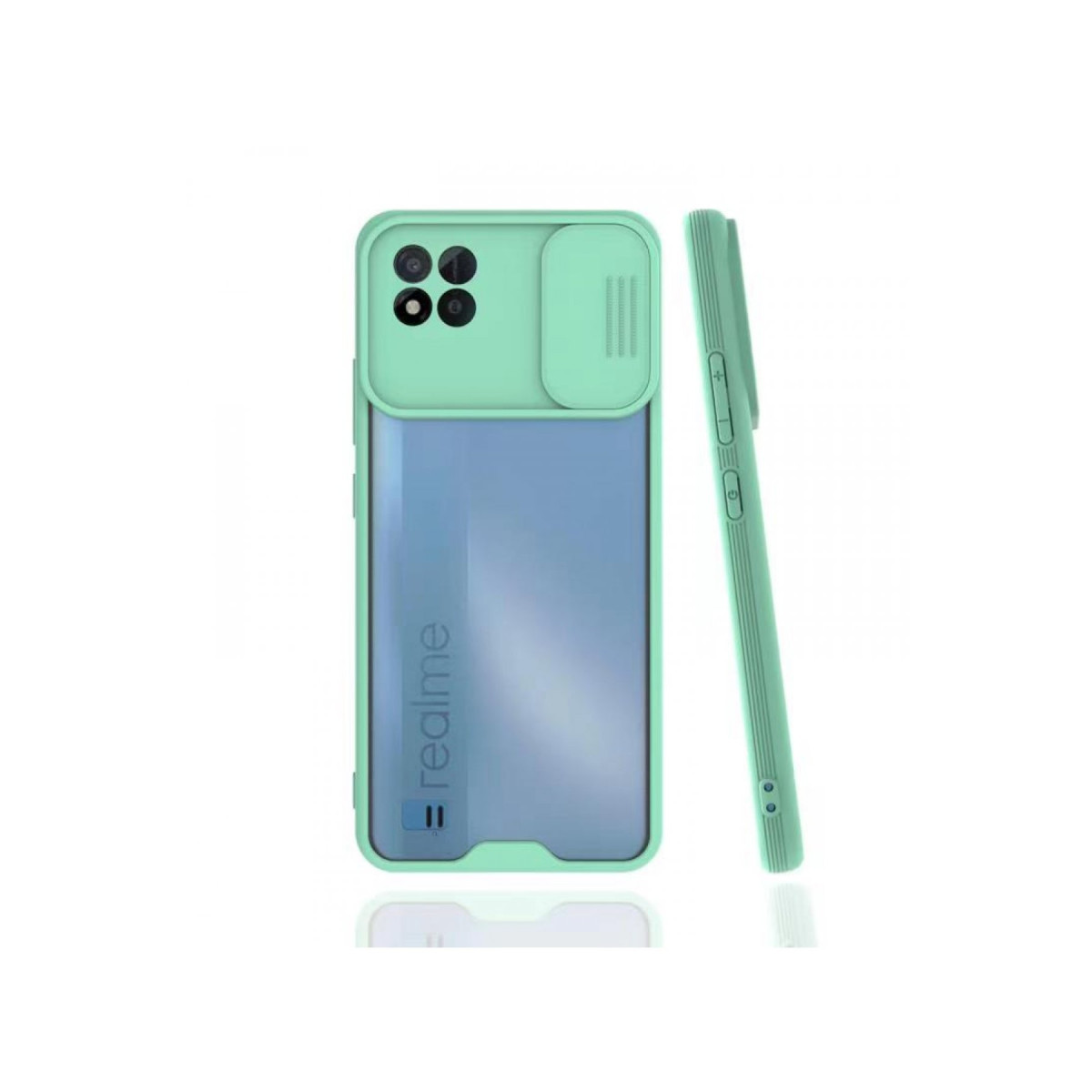 Newface Realme C11 2021 Kılıf Platin Kamera Koruma Silikon - Açık Yeşil — görsel 3