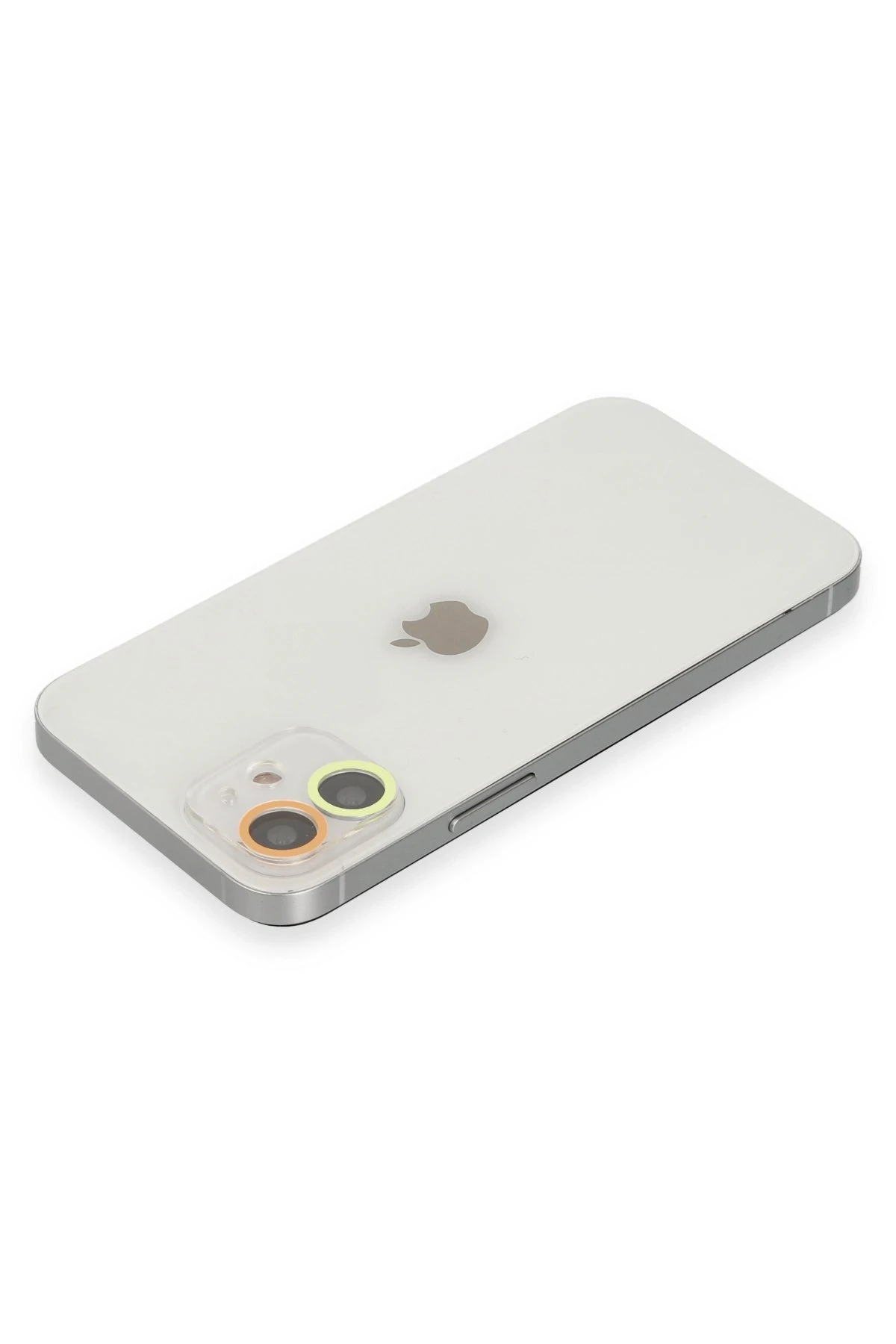 Newface iPhone 12 Mini Renkli Kamera Lens Koruma Cam - Sarı-Turuncu