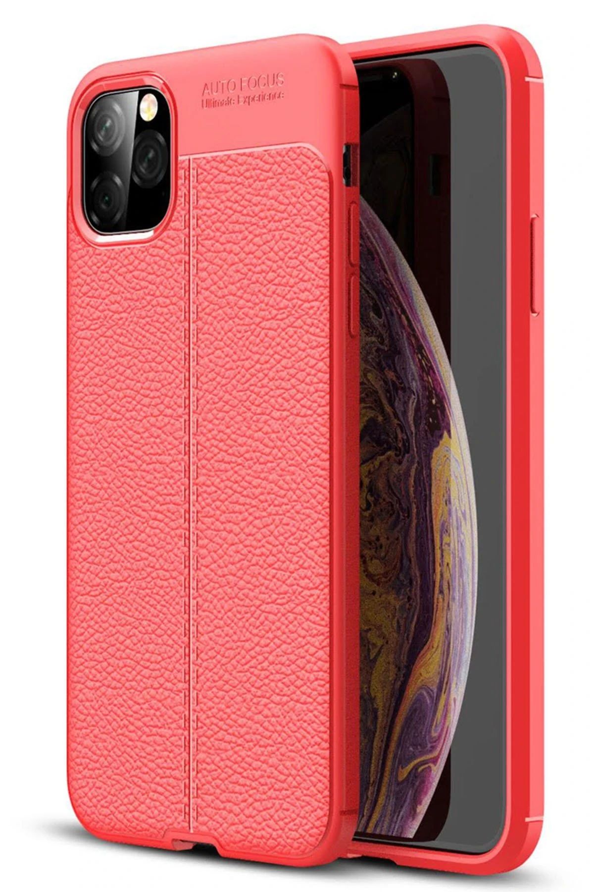 Newface iPhone 11 Pro Max Kılıf Auto Focus Kapak - Kırmızı