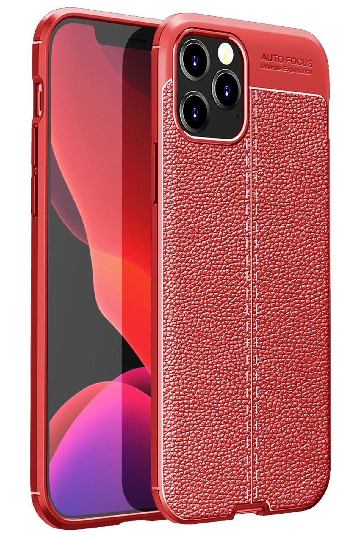 Newface iPhone 12 Pro Kılıf Auto Focus Kapak - Kırmızı