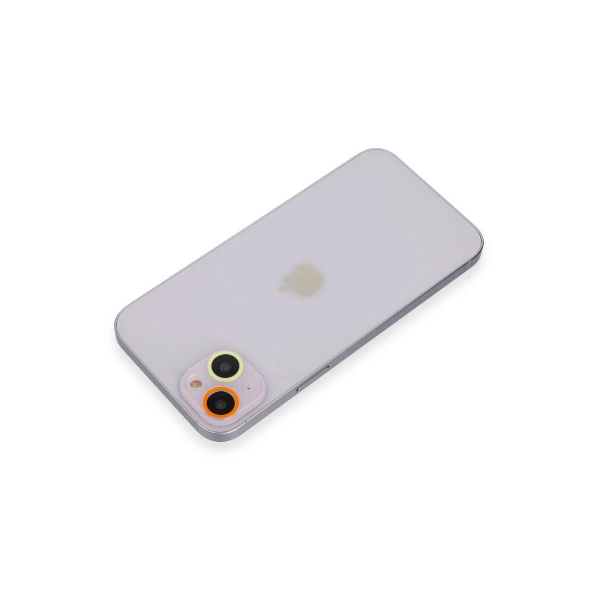 Newface Apple iPhone 13 Renkli Kamera Lens Koruma Cam - Sarı-Turuncu — görsel 5