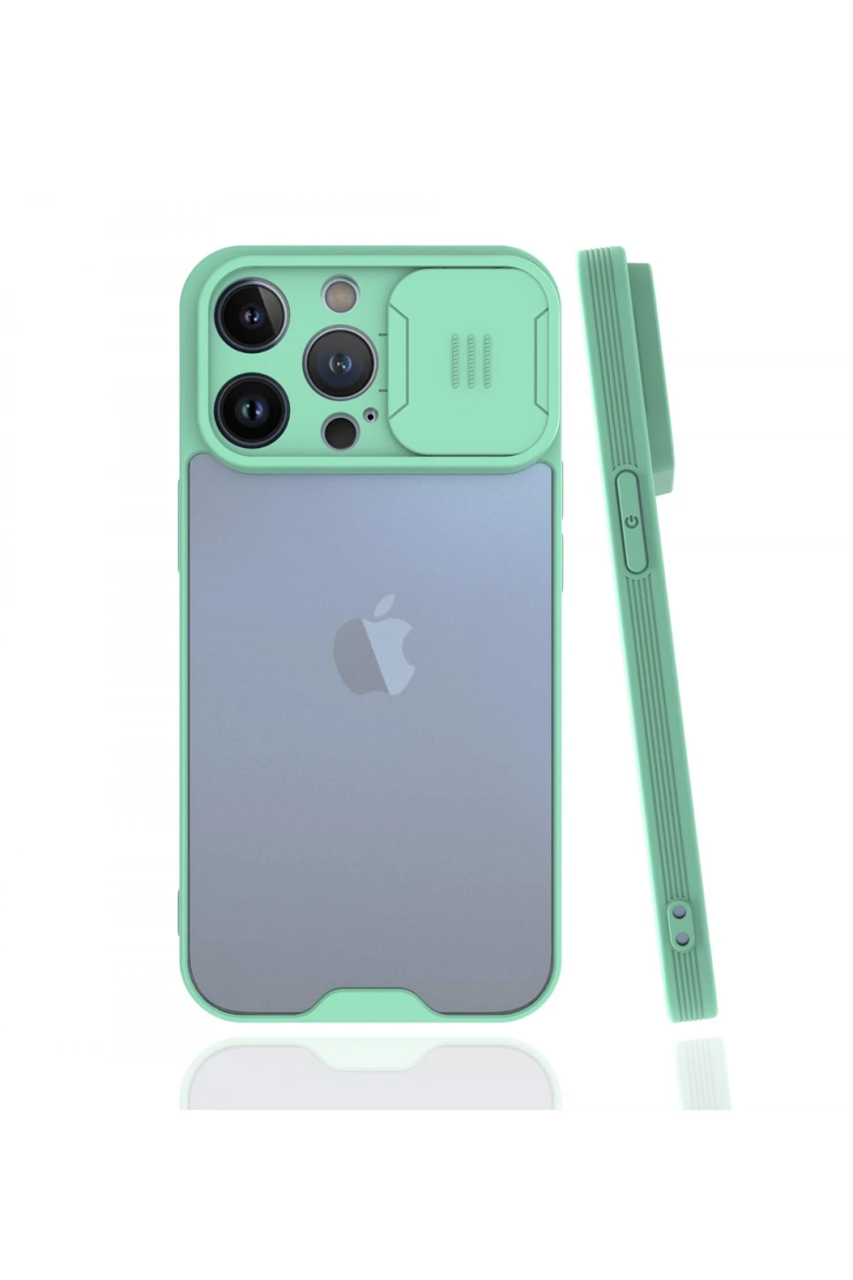 Newface Apple iPhone 13 Pro Max Kılıf Platin Kamera Koruma Silikon - Açık Yeşil