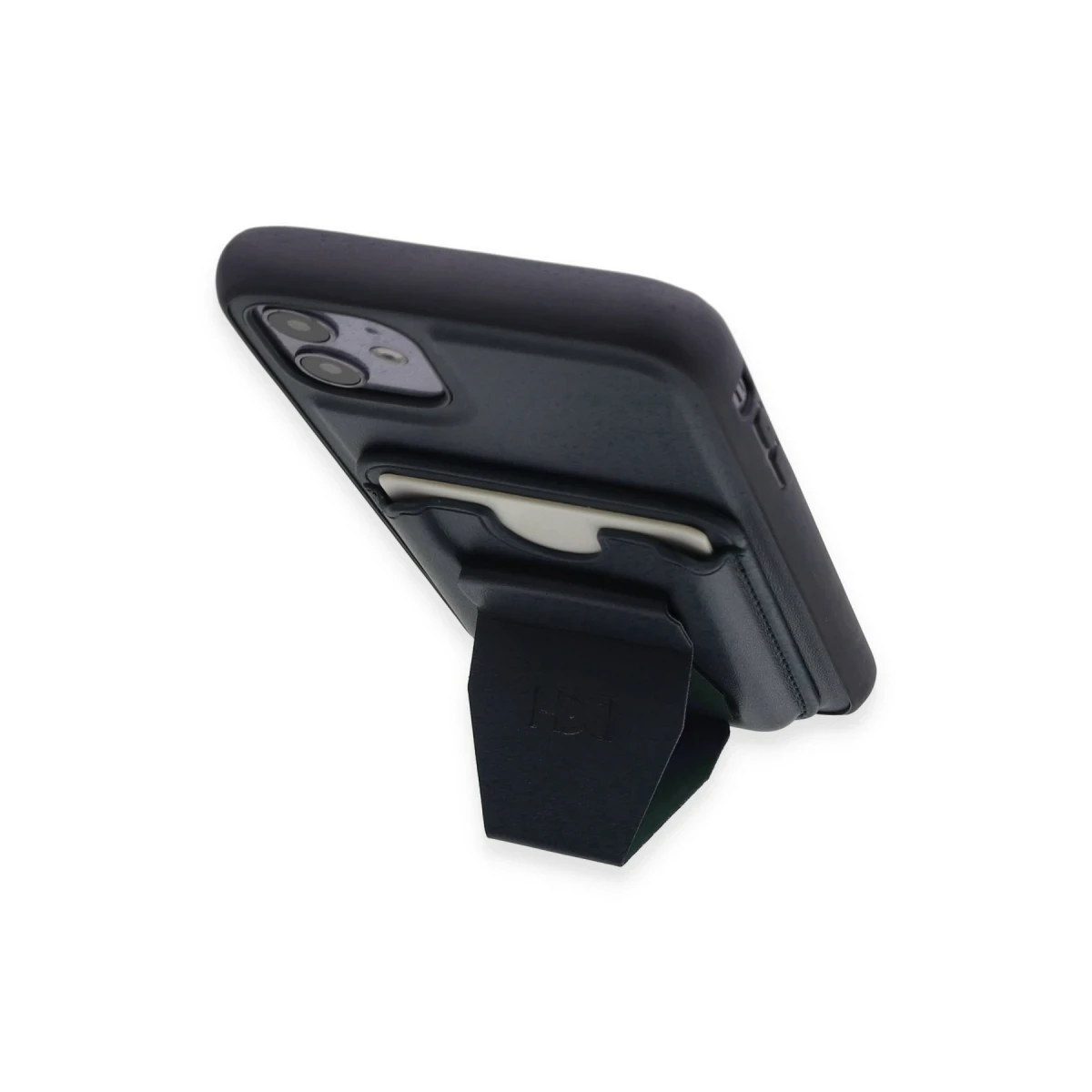 HDD Apple iPhone 11 Kılıf HD Deri Luxury Magnet Kartvizitli Kapak - Koyu Yeşil