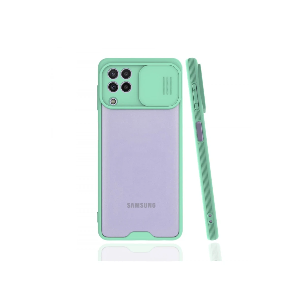 Newface Samsung Galaxy A22 Kılıf Platin Kamera Koruma Silikon - Açık Yeşil — görsel 2