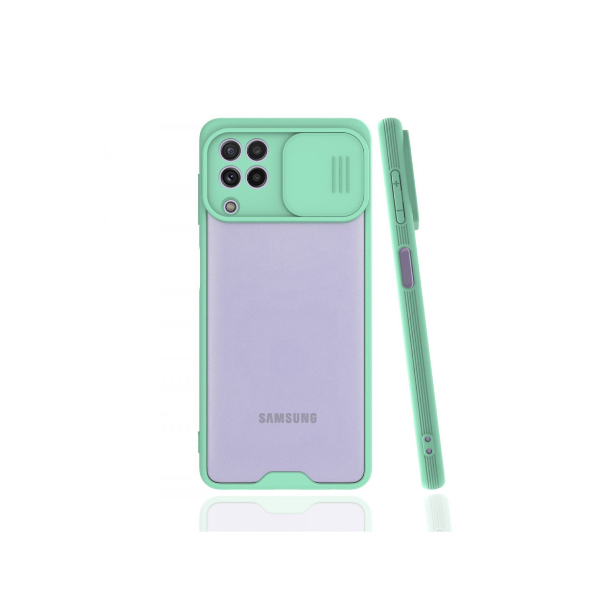 Newface Samsung Galaxy A22 Kılıf Platin Kamera Koruma Silikon - Açık Yeşil — görsel 3