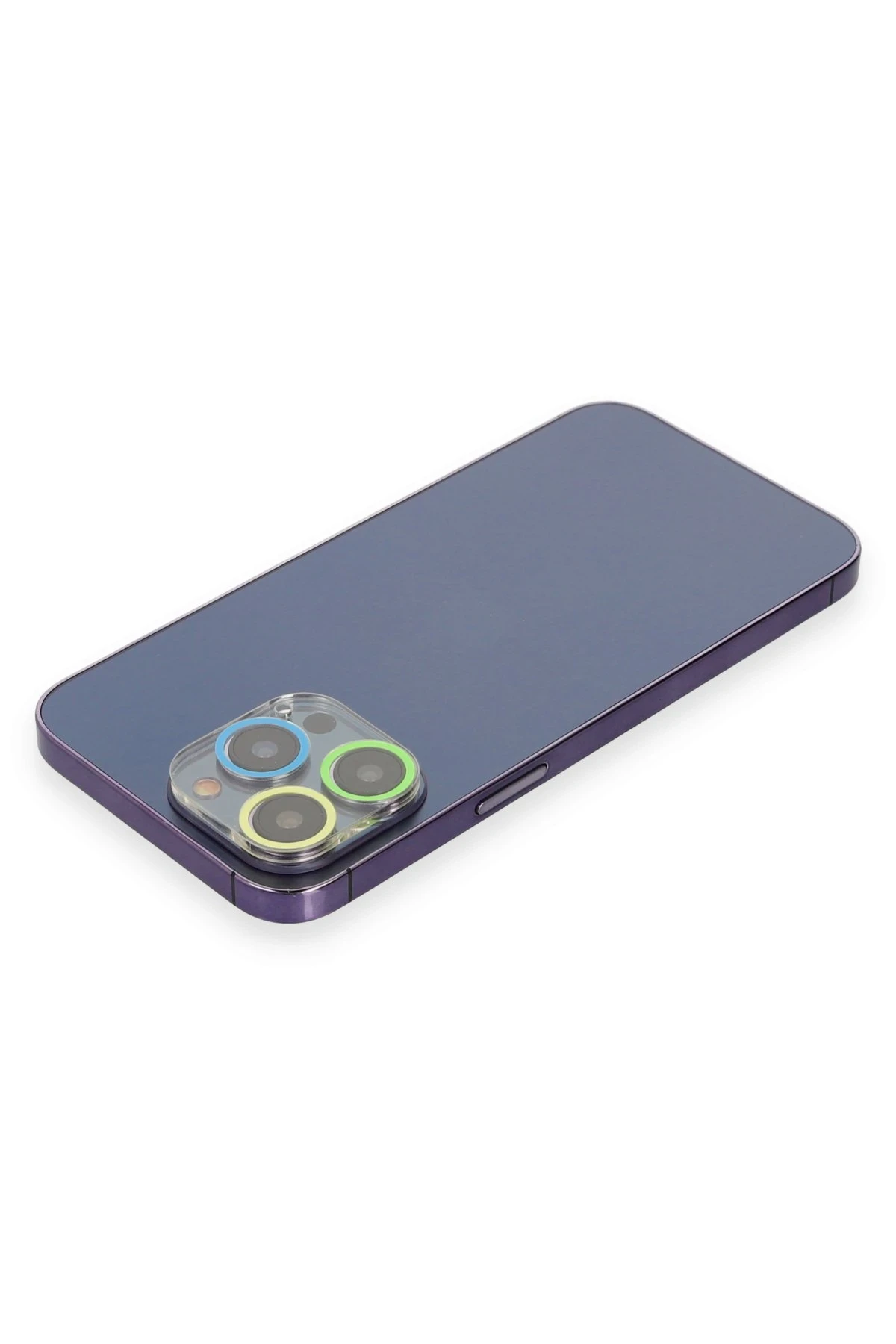 Newface iPhone 13 Pro Renkli Kamera Lens Koruma Cam - Yeşil-Sarı