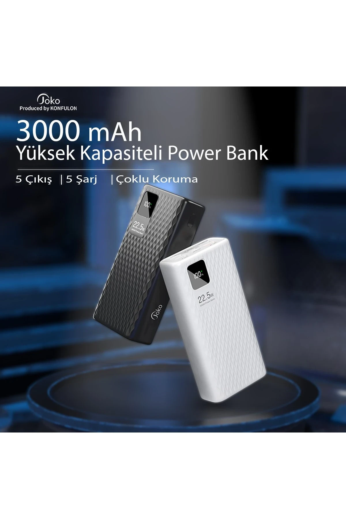 Konfulon A26Q Powerbank 30.000 mAh PD 20W Hızlı Şarj - Siyah — görsel 2
