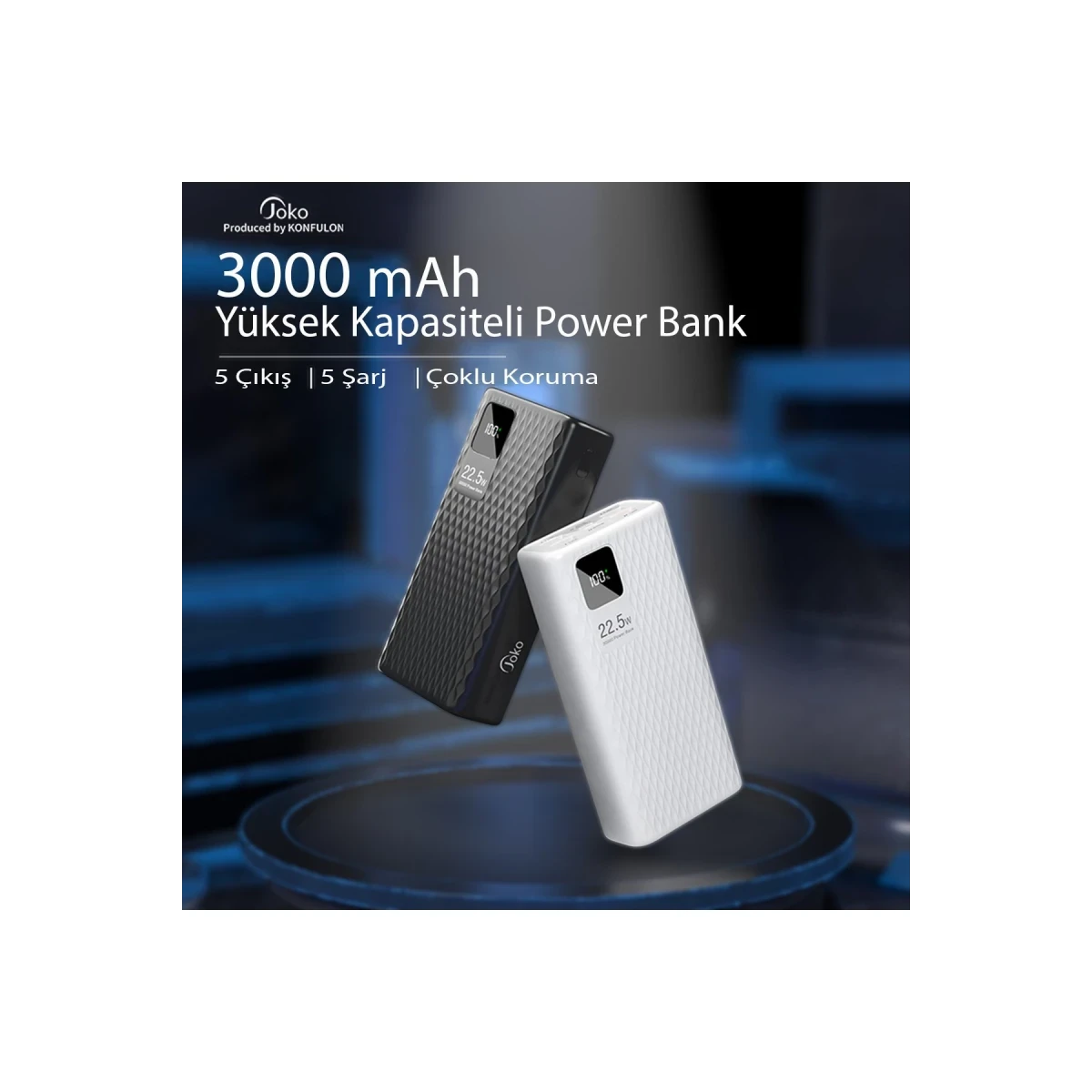 Konfulon A26Q Powerbank 30.000 mAh PD 20W Hızlı Şarj - Siyah — görsel 8