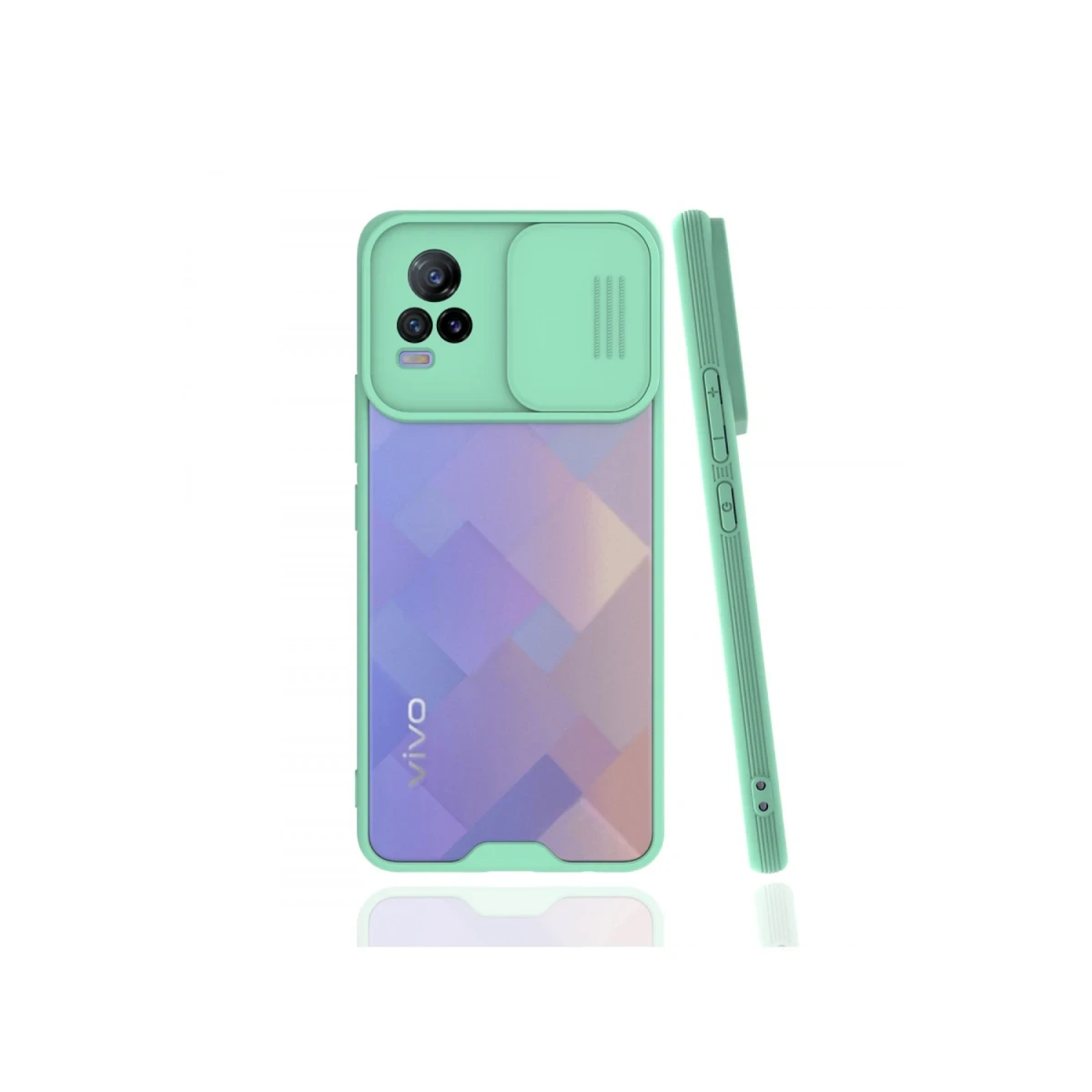 Newface Vivo V21e Kılıf Platin Kamera Koruma Silikon - Açık Yeşil — görsel 2