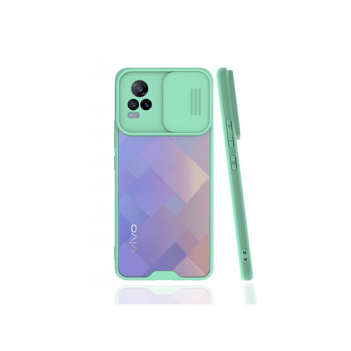Newface Vivo V21e Kılıf Platin Kamera Koruma Silikon - Açık Yeşil — görsel 3