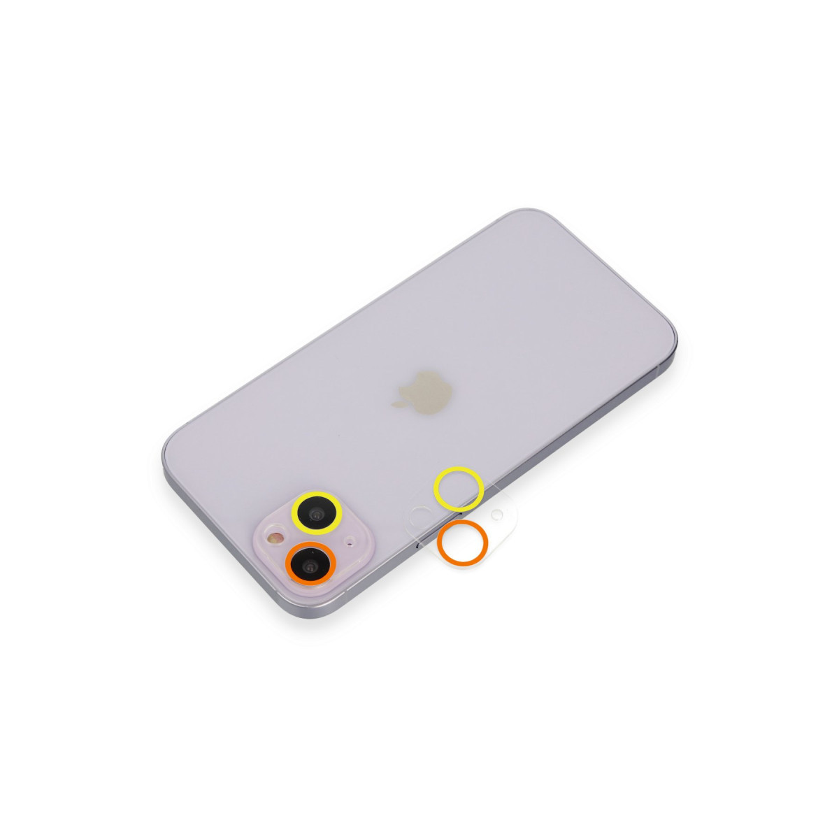 Newface Apple iPhone 14 Plus Renkli Kamera Lens Koruma Cam - Sarı-Turuncu — görsel 7
