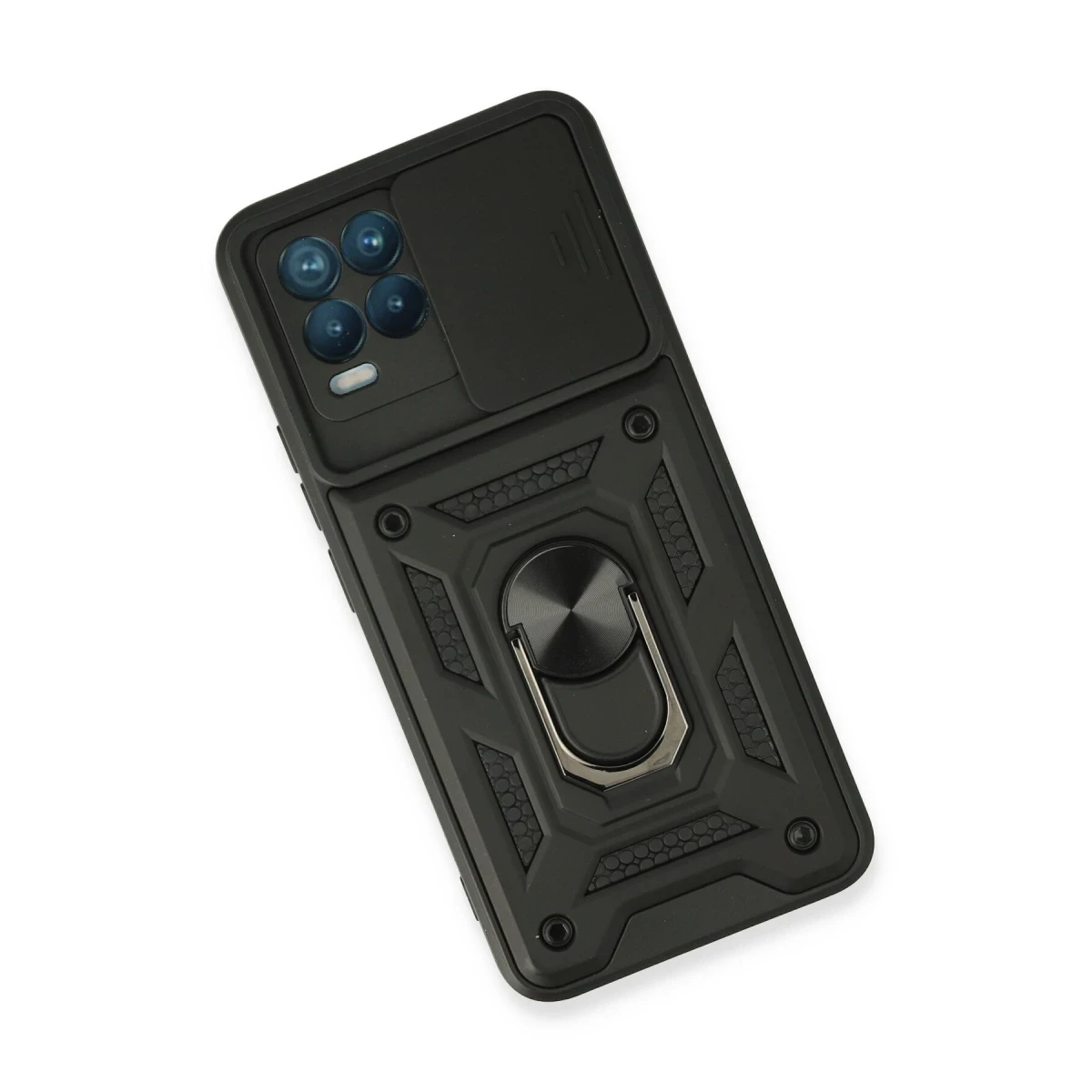 Newface Realme 8 Kılıf Pars Lens Yüzüklü Silikon - Siyah — görsel 6