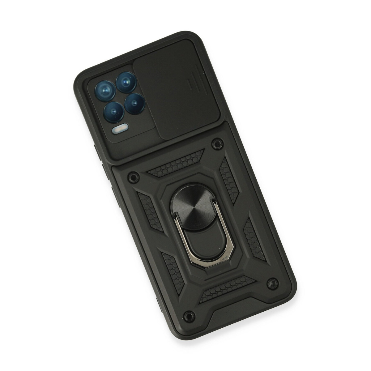 Newface Realme 8 Kılıf Pars Lens Yüzüklü Silikon - Siyah — görsel 9