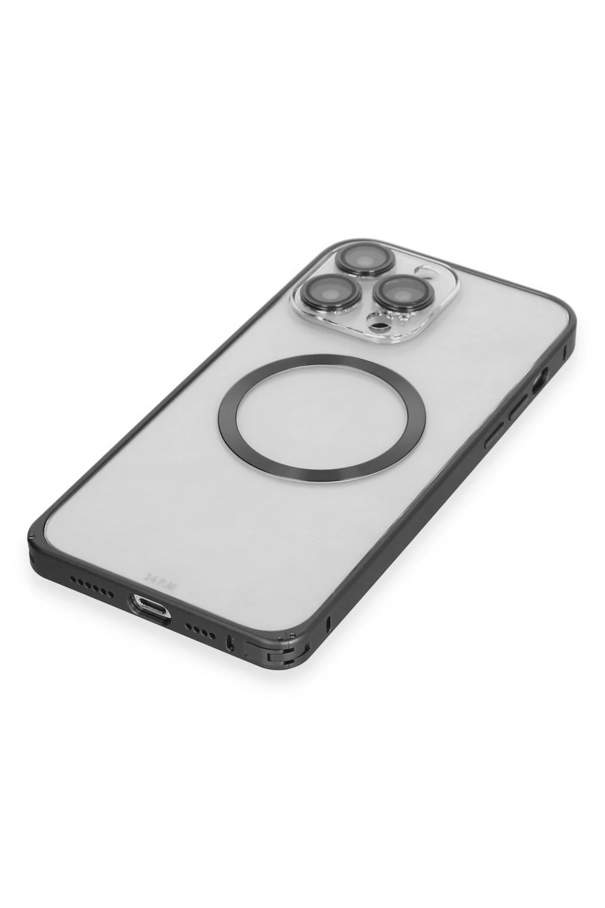 Joko Apple iPhone 13 Pro Max Kılıf Metal Bumper Magneticsafe Kapak - Siyah — görsel 5